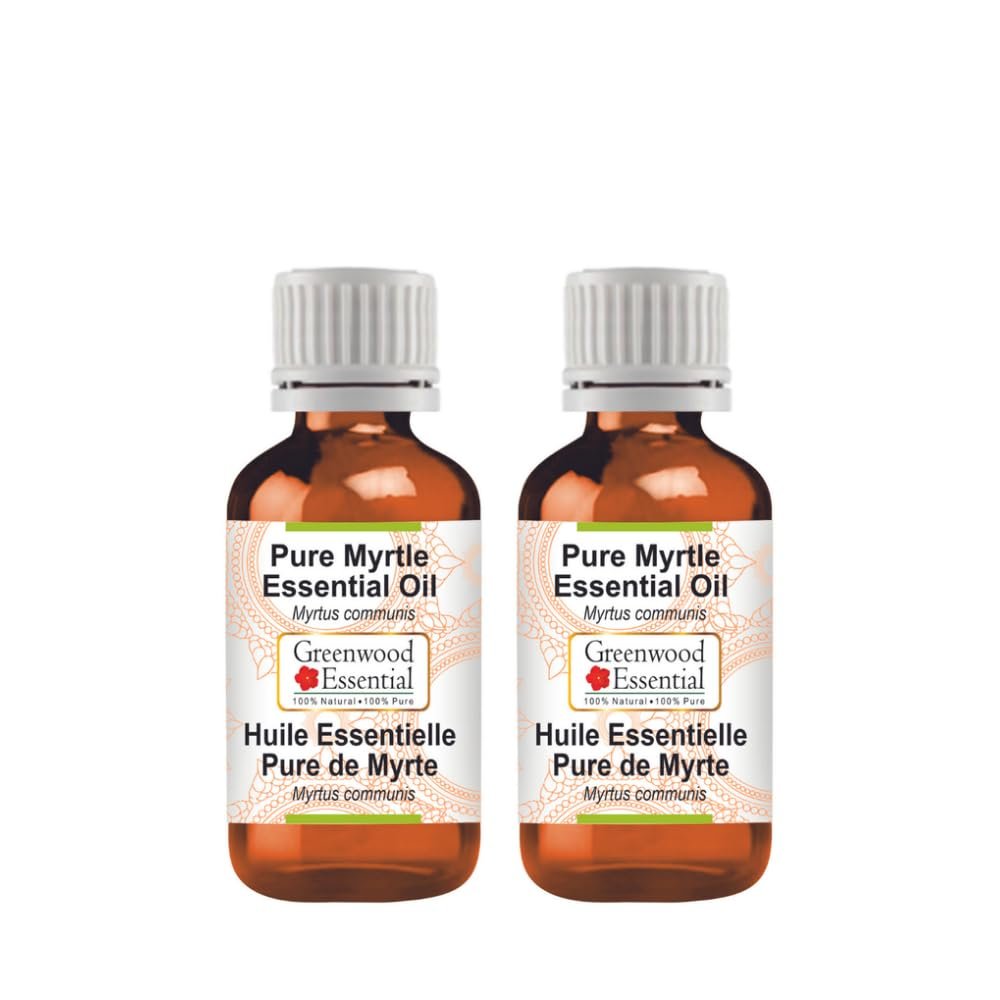 Greenwood Essential Pure Myrtle Essential Oil (Myrtus communis) Steam Distilled (Pack of Two) 10ml X 2 (0.66 oz)