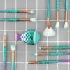 11PCS Mermaid Makeup Brushes Set for Girls & Women Foundation, Eyeshadow, Eyeliner, Blush & Concealer Brushes Cute Gifts for Teens, Stocking Stuffers, Easter Basket Stuffers Mermaid Tail Handle Design view 2