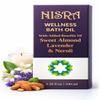 NISRA Ayurvedic Premium Bath Oil with Organic Sweet Almond & Neroli Relaxing Aromatherapy Body Oil for Stress Relief & Wellness Vegan, Mineral Oil-Free Calming Soak for Dry Skin 3.38 fl oz view 3