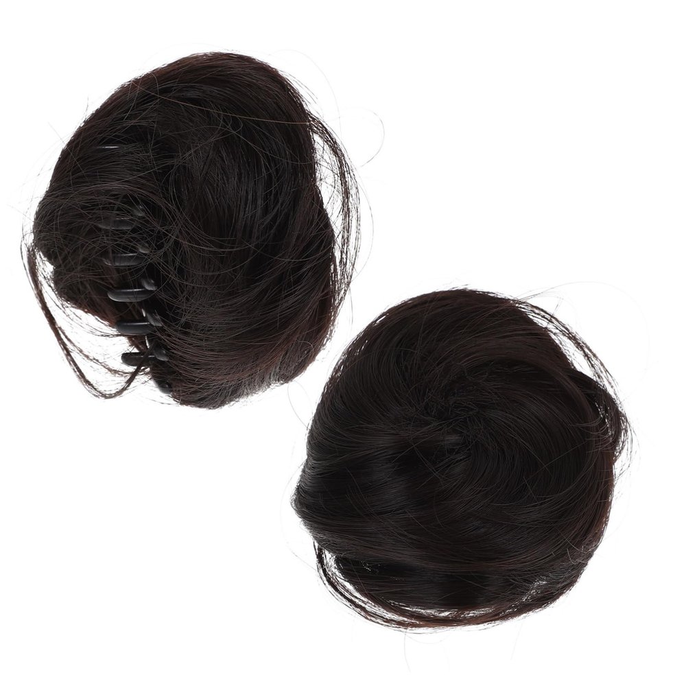 PartyKindom 2pcs Fake Bun Hair Piece Clip Messy Bun Hair Extensions for Women Ponytail Updo