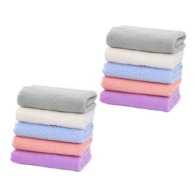 HANABASS 10pcs Boy Girl Feeding Towels Soft Fleece Face Saliva Cloths Absorbent Washcloths for Newborns Multi for Bathing Wiping