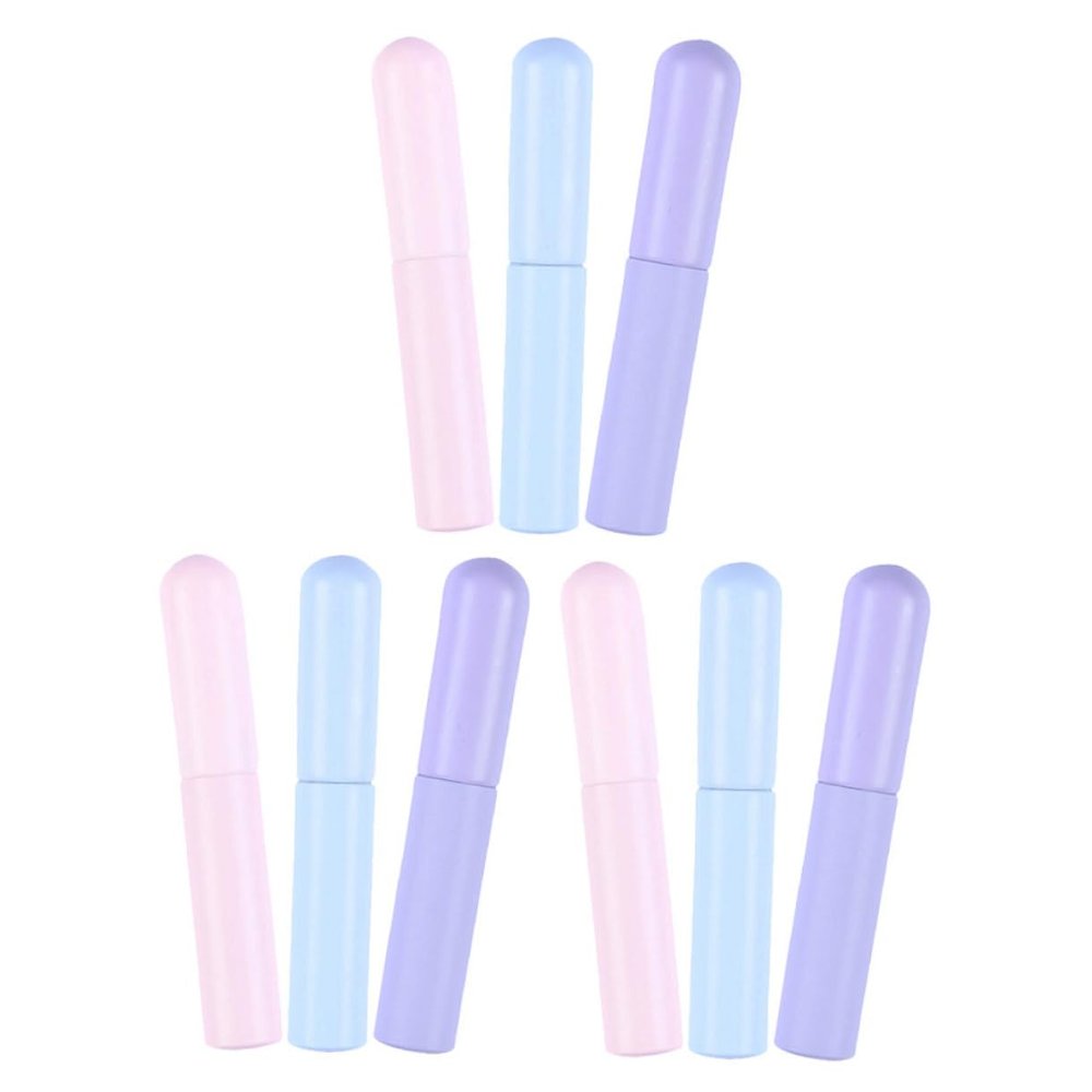PACKOVE 9pcs Lip Brush Set Silicone Makeup Brushes for Lipstick Liner and Concealing Applicators Round Heads and Makeup Cap