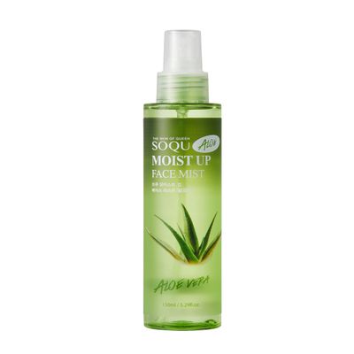 SOQU Moist Up Face Mist Aloe Vera  Made in Korea | Hydrating and Soothing Mist with Aloe Vera and Lotus Leaf Extract | Controls Sebum and Boosts Hydration | Softens Skin | 150ml / 5.07 fl.oz