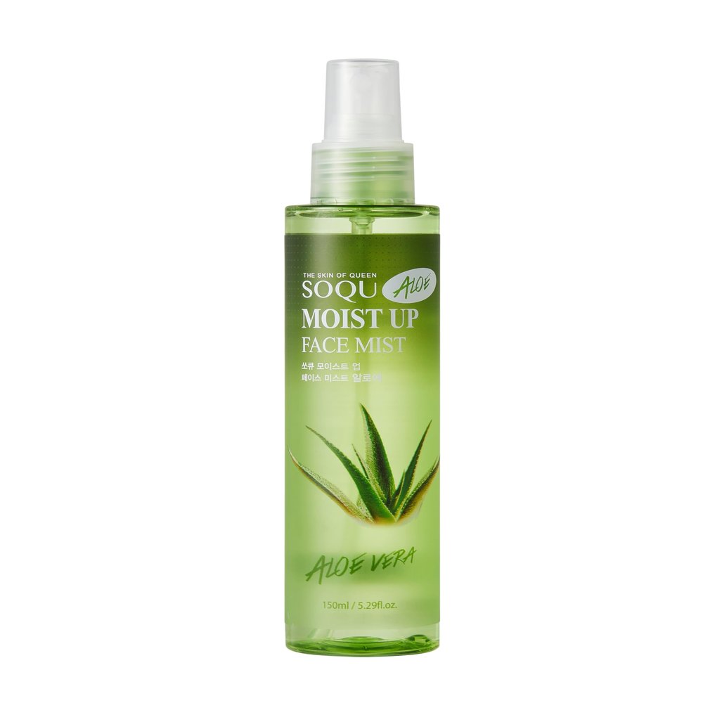 SOQU Moist Up Face Mist Aloe Vera  Made in Korea | Hydrating and Soothing Mist with Aloe Vera and Lotus Leaf Extract | Controls Sebum and Boosts Hydration | Softens Skin | 150ml / 5.07 fl.oz