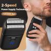 Haosens Electric Foil Razor for Men, Electric Shavers with Pop-Up Trimmer Rechargeable - 2-Speed Adjustable, Travel Lock, 120 Mins Runtime, Double Floating Blades for Men's Face Close Shaving (Black) view 3