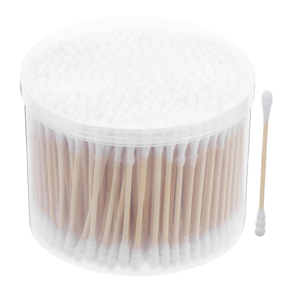 Alipis 500pcs Double-Ended Cotton Swabs Cleaning Swabs for Ears Eyelash Extension Eyeshadow Removal Soft Cotton Tips Wooden Sticks Safe Versatile
