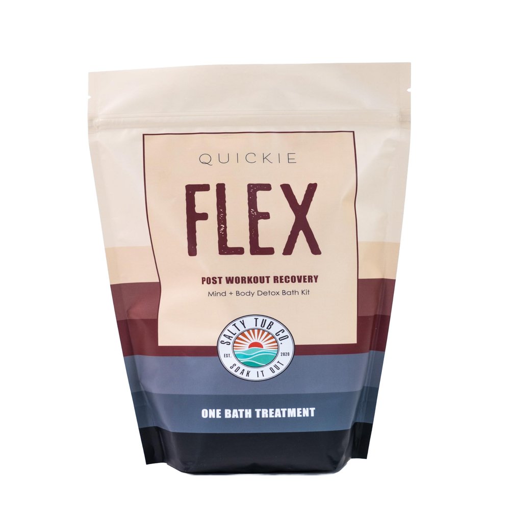 Flex Quickie  Fast-Acting Muscle Recovery Bath Soak with Magnesium, Eucalyptus, and Juniper for Post-Workout Relief, Sore Muscle Relaxation, and Inflammation Reduction - Single Use Bath Experience