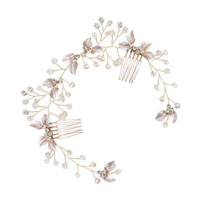 Baluue Floral Hair Comb Clip for Brides Elegant Side Hair Accessory for Weddings Bridesmaid Headwear for Special Occasions