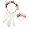 LIFKOME Elegant Wedding Headband Flower Crown Hair Wreath Set Corsage Wristlet for Brides Flower Headband for Women's Party view 1