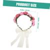 LIFKOME Elegant Wedding Headband Flower Crown Hair Wreath Set Corsage Wristlet for Brides Flower Headband for Women's Party view 2