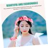 LIFKOME Elegant Wedding Headband Flower Crown Hair Wreath Set Corsage Wristlet for Brides Flower Headband for Women's Party view 3
