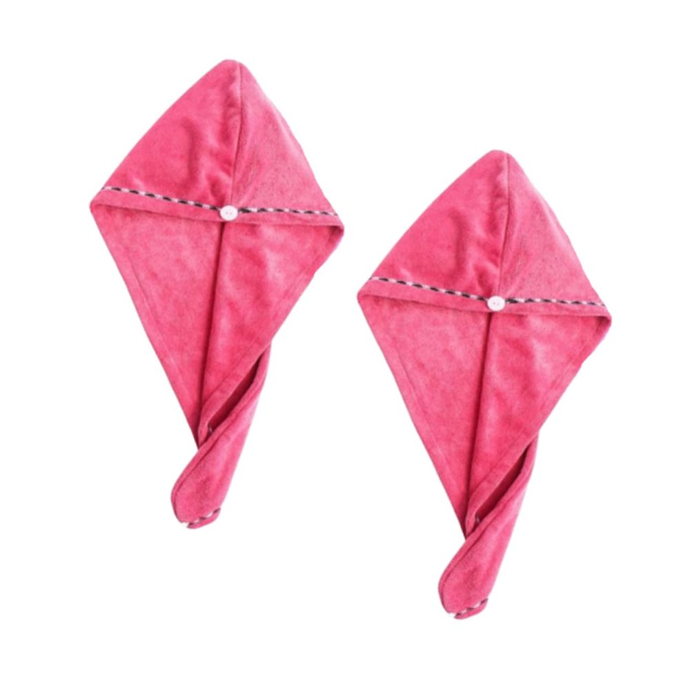 Beaupretty 2pcs Microfiber Hair Drying Caps for Quick Absorption Ultra-Light Hair Turbans Rosy Deep for Home Gym Travel