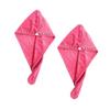 Beaupretty 2pcs Microfiber Hair Drying Caps for Quick Absorption Ultra-Light Hair Turbans Rosy Deep for Home Gym Travel view 1