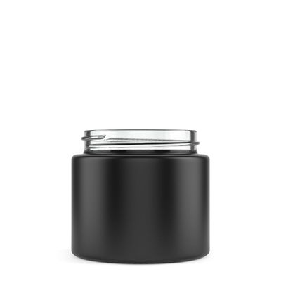 100 Pack 3oz Straight Sided Glass Jars with 50/400 Thread Smell Resistant, Air Resistant, BPA Free Bulk Packaging for Food, Cosmetics, Health Products, & More (Matte Black)