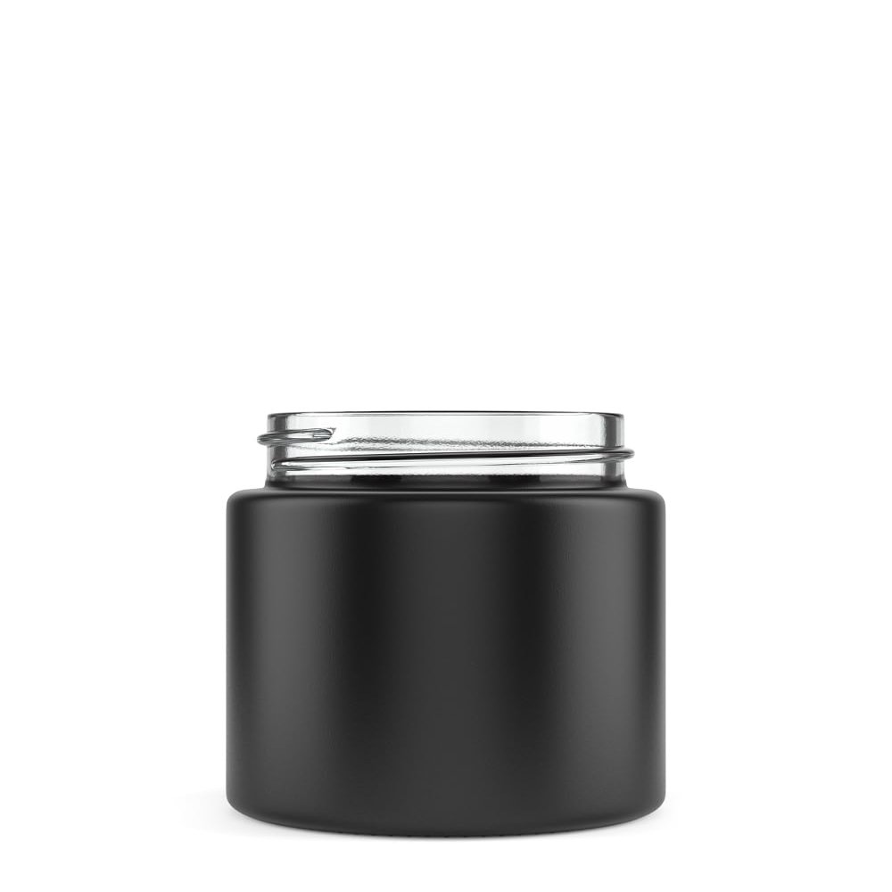 100 Pack  3oz Straight Sided Glass Jars with 50/400 Thread  Smell Resistant, Air Resistant, BPA Free Bulk Packaging for Food, Cosmetics, Health Products, & More (Matte Black)
