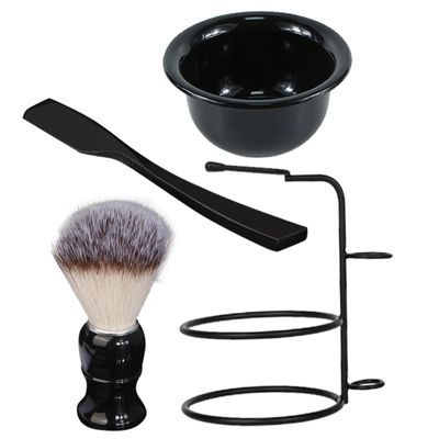 CTIRCHIU Men's Grooming Kit Shaving Razor Beard Brush Shave Bowl Stand in One Manual Shaving Set