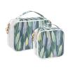 2 Pack Clear Decorative Toiletry Bags for TSA Approved Flowers Green Multifunctional Makeup Brush Bag Airport Airline Compliant maquillaje para view 2