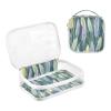 2 Pack Clear Decorative Toiletry Bags for TSA Approved Flowers Green Multifunctional Makeup Brush Bag Airport Airline Compliant maquillaje para view 3