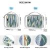 2 Pack Clear Decorative Toiletry Bags for TSA Approved Flowers Green Multifunctional Makeup Brush Bag Airport Airline Compliant maquillaje para view 4