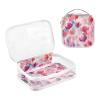 2 Pack Clear Decorative Travel Toiletry kit TSA Approved Heart Shape Red Flowers Reusable Cosmetic Bags for Women for Purse Travel Essential de maquillaje view 3
