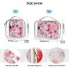 2 Pack Clear Decorative Travel Toiletry kit TSA Approved Heart Shape Red Flowers Reusable Cosmetic Bags for Women for Purse Travel Essential de maquillaje view 4