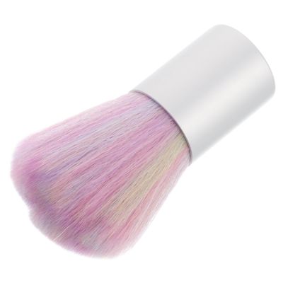 DECORNIJIA Fluffy Nail Dust Brush for Nail Art Short Handle Acrylic Brush Cleaner Colorful Bristles for Salon Accessories