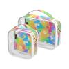 2 Pack Clear Decorative Makeup and Toiletry TSA Approved Colorful Tie Die Flowers Transparent Travel Makeup Bags Mens Shaving kit para maquillaje view 1