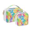 2 Pack Clear Decorative Makeup and Toiletry TSA Approved Colorful Tie Die Flowers Transparent Travel Makeup Bags Mens Shaving kit para maquillaje view 2