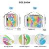 2 Pack Clear Decorative Makeup and Toiletry TSA Approved Colorful Tie Die Flowers Transparent Travel Makeup Bags Mens Shaving kit para maquillaje view 4