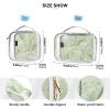 2 Pack Clear Decorative Men Toiletry Bag TSA Approved Calla Lily Flower Pastel Colors Mint Green Transparent Clear Makeup Bag Shaving Essentials maquillaje para view 4