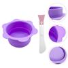 Healeved Diy Mask Making Bowl Silicone Hair Removal Wax Warmer Bowl with Spatula Foldable Mixing Tool for Face Masks and Waxing Easy to Clean Purple view 3