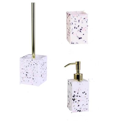DUYHBAWRS Wash Suit Emulsion Bottle Toilet Brush Gargle Cup Three-Piece Bathroom Supplies