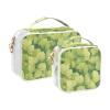 2 Pack Clear Decorative Travel Toiletry kit TSA Approved Cartoon Barb Light Green Transparent Cosmetic Travel Bags for Women Shaving Essentials Bolsa de maquillaje view 2