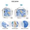 2 Pack Clear Decorative Mens Toiletry Bags TSA Approved Blue Poppy Flowers Water-Resistant Makeup Brush Bag Shaving Essentials Bolsa de almacenamiento view 4