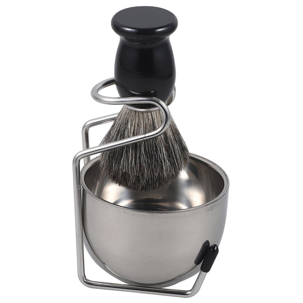 Didiseaon Beard Shaving Brush Kit Men's Manual Shaving Set with Bowl Brush Stand Barber Grade Quality