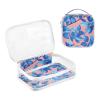 2 Pack Clear Decorative Clear Toiletry Bag TSA Approved Blue Leaves Pink Background Transparent Makeup Brush Bag Mens Shaving kit Bolsa de almacenamiento view 3