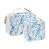 2 Pack Clear Decorative Men Toiletry Bag TSA Approved Cartoon Leafy Sea Dragon Sky Blue Portable Cosmetic Bags for Women Travel Set Mens Shaving kit para maquillaje view 2