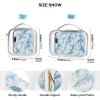 2 Pack Clear Decorative Men Toiletry Bag TSA Approved Cartoon Leafy Sea Dragon Sky Blue Portable Cosmetic Bags for Women Travel Set Mens Shaving kit para maquillaje view 4