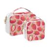 2 Pack Clear Decorative Toiletry Bag for Women TSA Approved Peach Red Strawberries Waterproof Makeup Brush Bag Shaving Essentials de maquillaje view 2