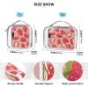 2 Pack Clear Decorative Toiletry Bag for Women TSA Approved Peach Red Strawberries Waterproof Makeup Brush Bag Shaving Essentials de maquillaje view 4