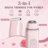 Qreeyx Bikini Trimmer Electric Razors for Women, 2-in-1 Dual-Head Cordless Body Hair Trimmer Facial Hair Removal for Face Lip Chin Pubic Underarm Legs, IPX6 Waterproof, Gifts for Women view 2