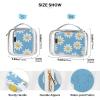 2 Pack Clear Decorative Men Toiletry Bag TSA Approved Blue and White Daisies Multifunctional Large Cosmetic Bag Mens Shaving kit de maquillaje view 4