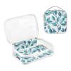 2 Pack Clear Decorative Travel Bag Toiletry TSA Approved Leaves Pattern Turquoise Mint Green Multifunctional Cosmetic Bags for Women for Purse Airport Airline Compliant Bolsa de maquillaje view 3