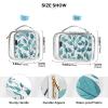 2 Pack Clear Decorative Travel Bag Toiletry TSA Approved Leaves Pattern Turquoise Mint Green Multifunctional Cosmetic Bags for Women for Purse Airport Airline Compliant Bolsa de maquillaje view 4