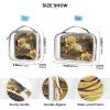 2 Pack Clear Decorative Mens Toiletry Bag TSA Approved Boho Black Gold Rose Water-Resistant Clear Makeup Bag Airport Airline Compliant maquillaje para view 4
