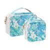 2 Pack Clear Decorative Mens Toiletry Bags TSA Approved Watercolor Abstract Blue Liquid Reusable Makeup Brush Bag Mens Shaving kit Bolsa de almacenamiento view 2