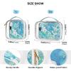 2 Pack Clear Decorative Mens Toiletry Bags TSA Approved Watercolor Abstract Blue Liquid Reusable Makeup Brush Bag Mens Shaving kit Bolsa de almacenamiento view 4