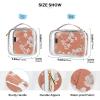 2 Pack Clear Decorative Mens Toiletry Bag TSA Approved Nature Cherry Blossom Terracotta Reusable Makeup Brush Bag Travel Essential de maquillaje view 4