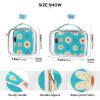 2 Pack Clear Decorative Hanging Toiletry Travel TSA Approved Lovely Daisy Floral Peach White Blue Multifunctional Makeup Organizer Bag Mens Shaving kit para maquillaje view 4
