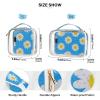 2 Pack Clear Decorative Toiletry Bags for Traveling Women TSA Approved Fake Glitter Cartoon Daisy Flower Blue Water-Resistant Travel Makeup Bag Mens Shaving kit para maquillaje view 4